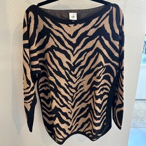 Cabi Dani Pullover Sweater Size M Tiger Stripe Sweater